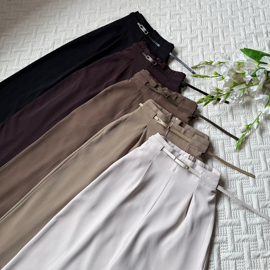 High Waist Belted Pants