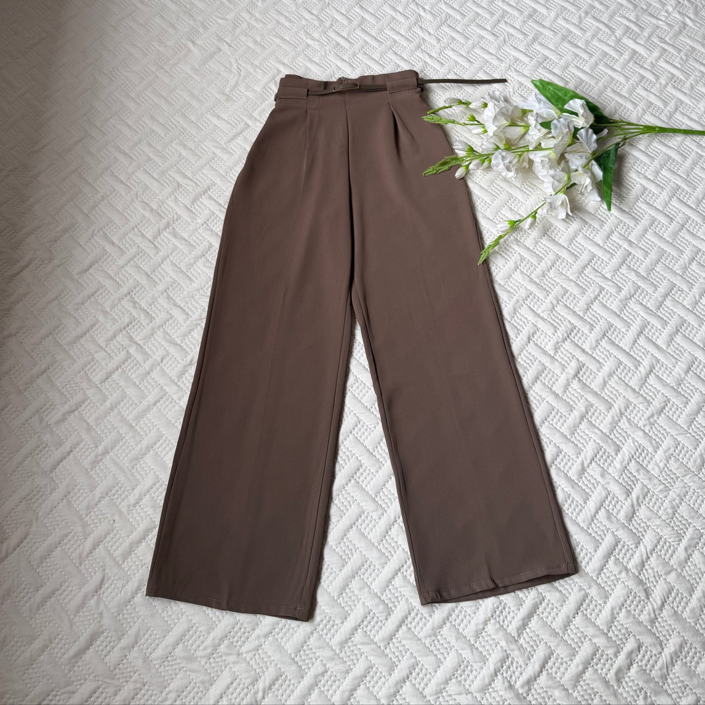 High Waist Belted Pants