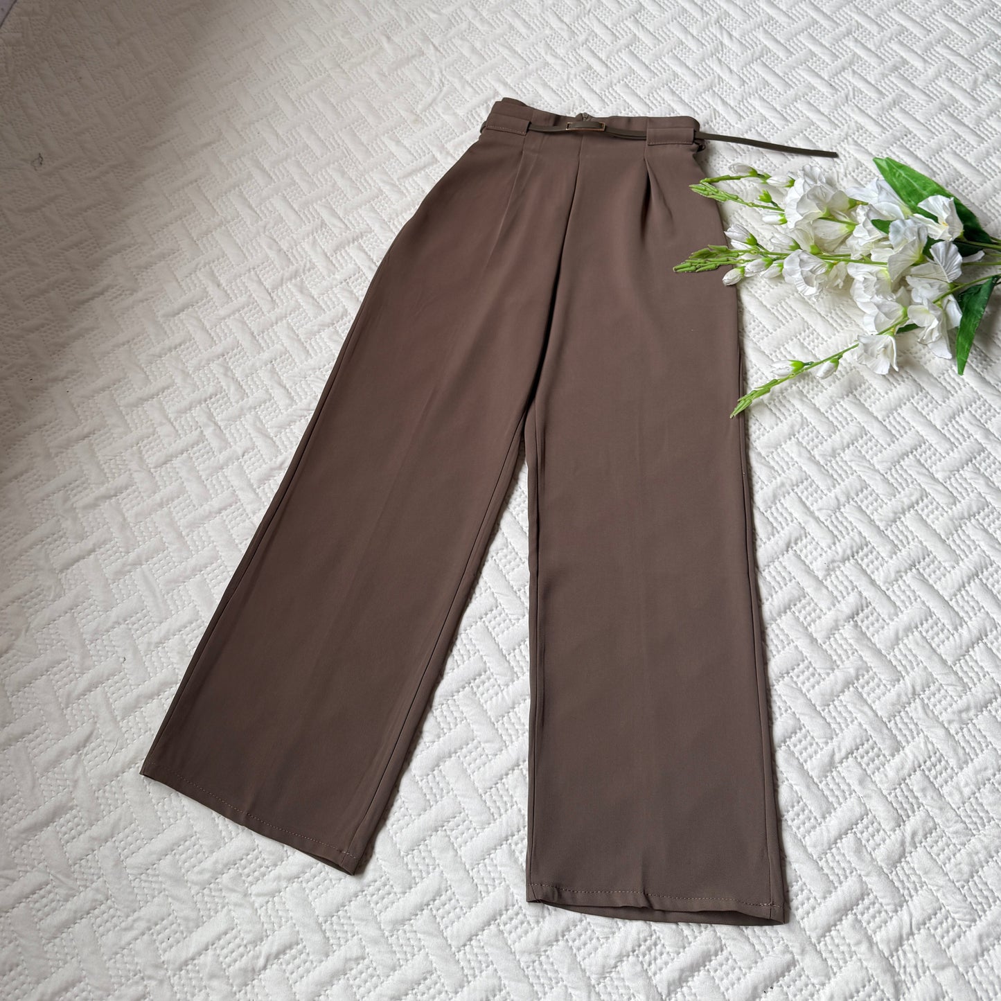 High Waist Belted Pants