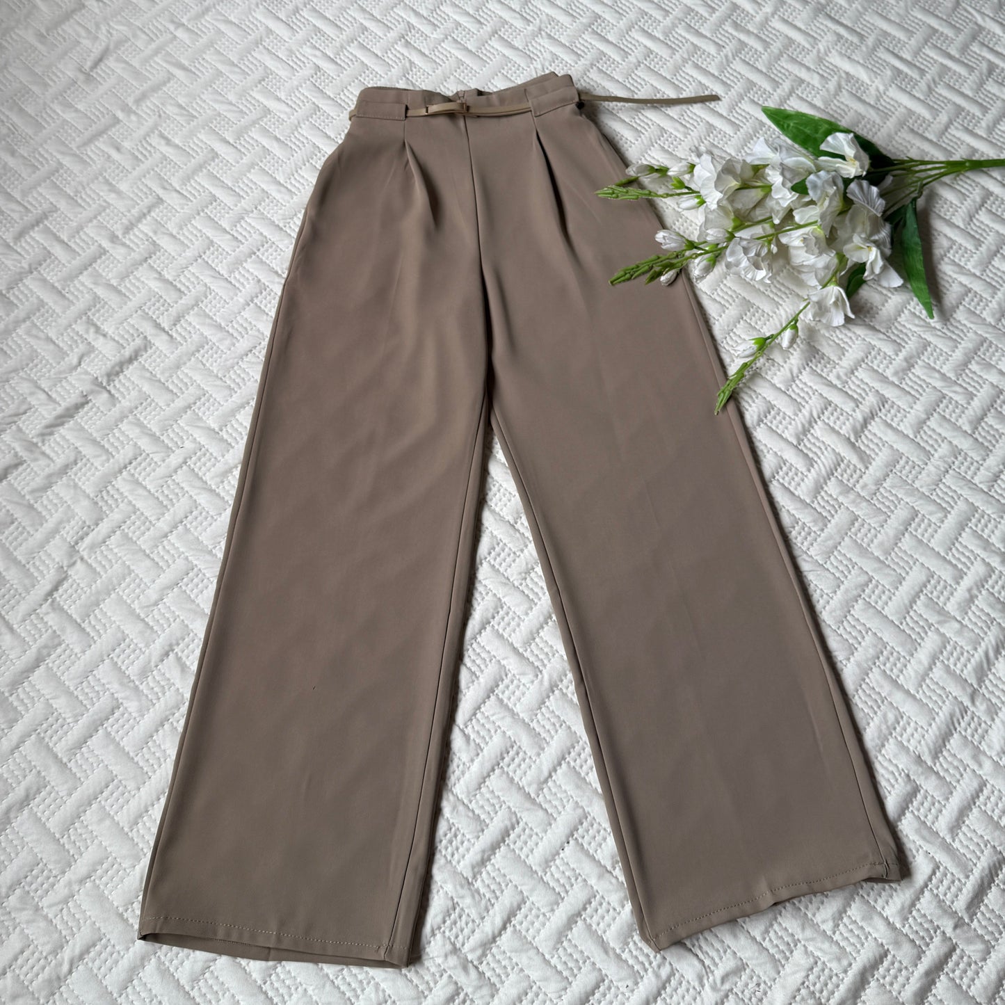 High Waist Belted Pants