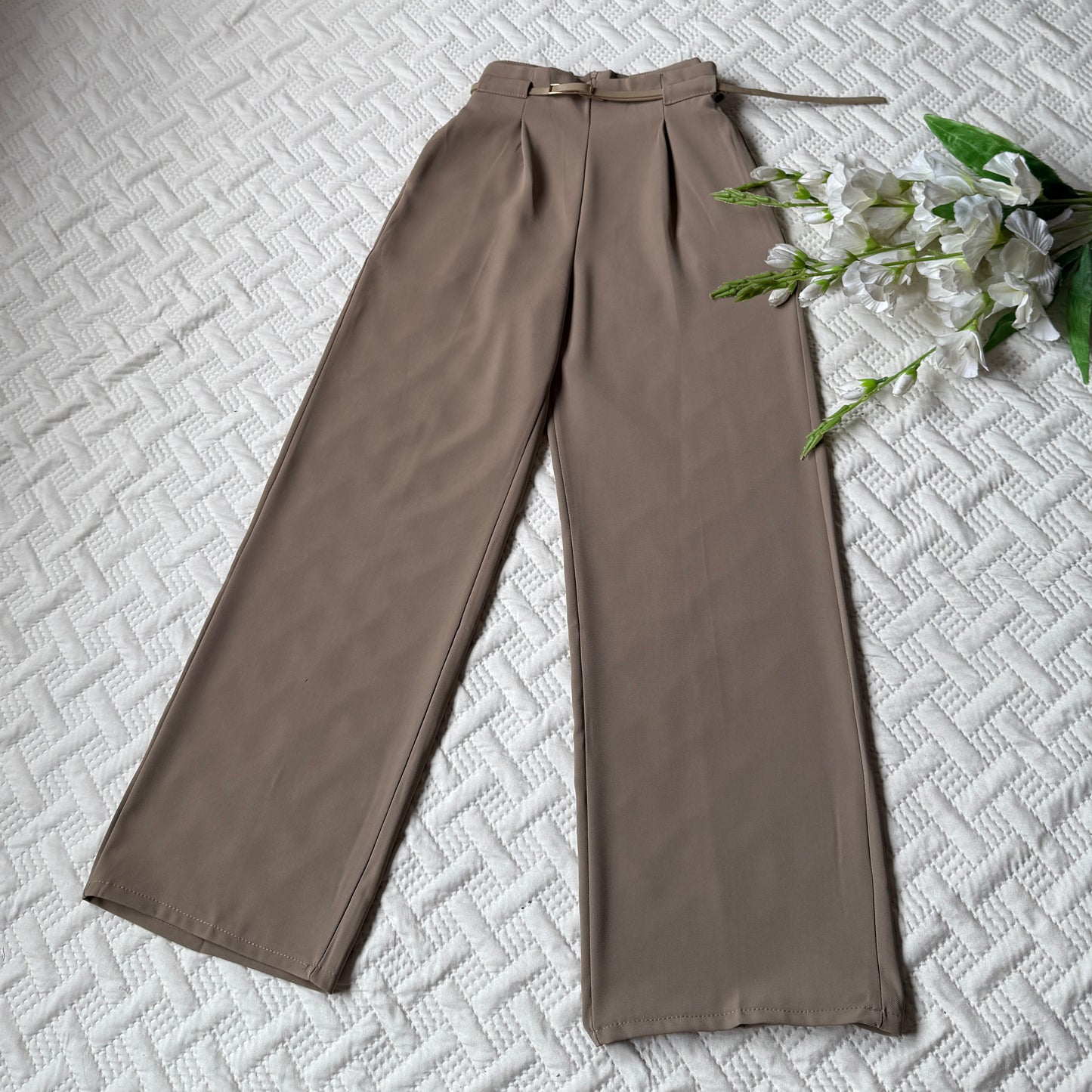 High Waist Belted Pants