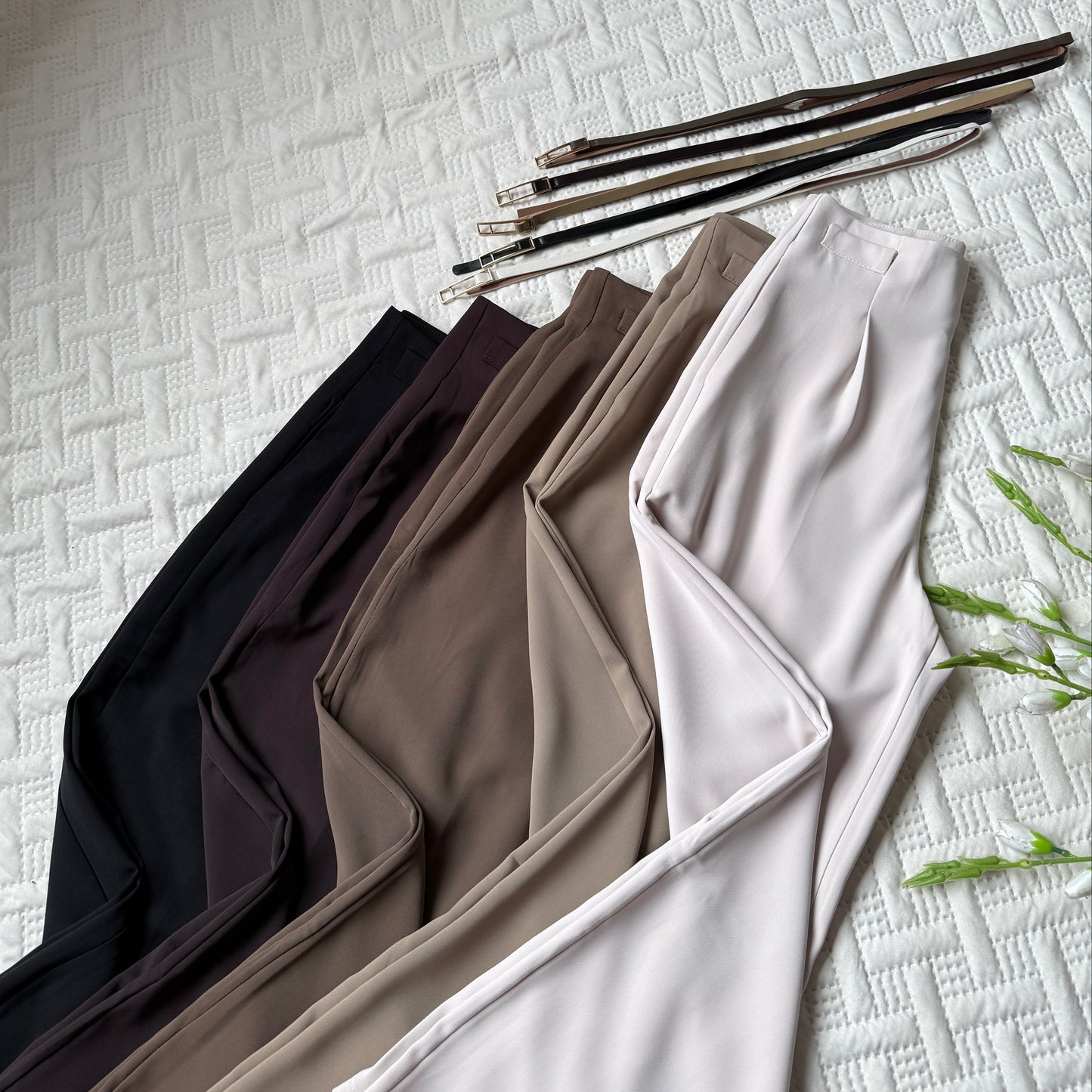 High Waist Belted Pants