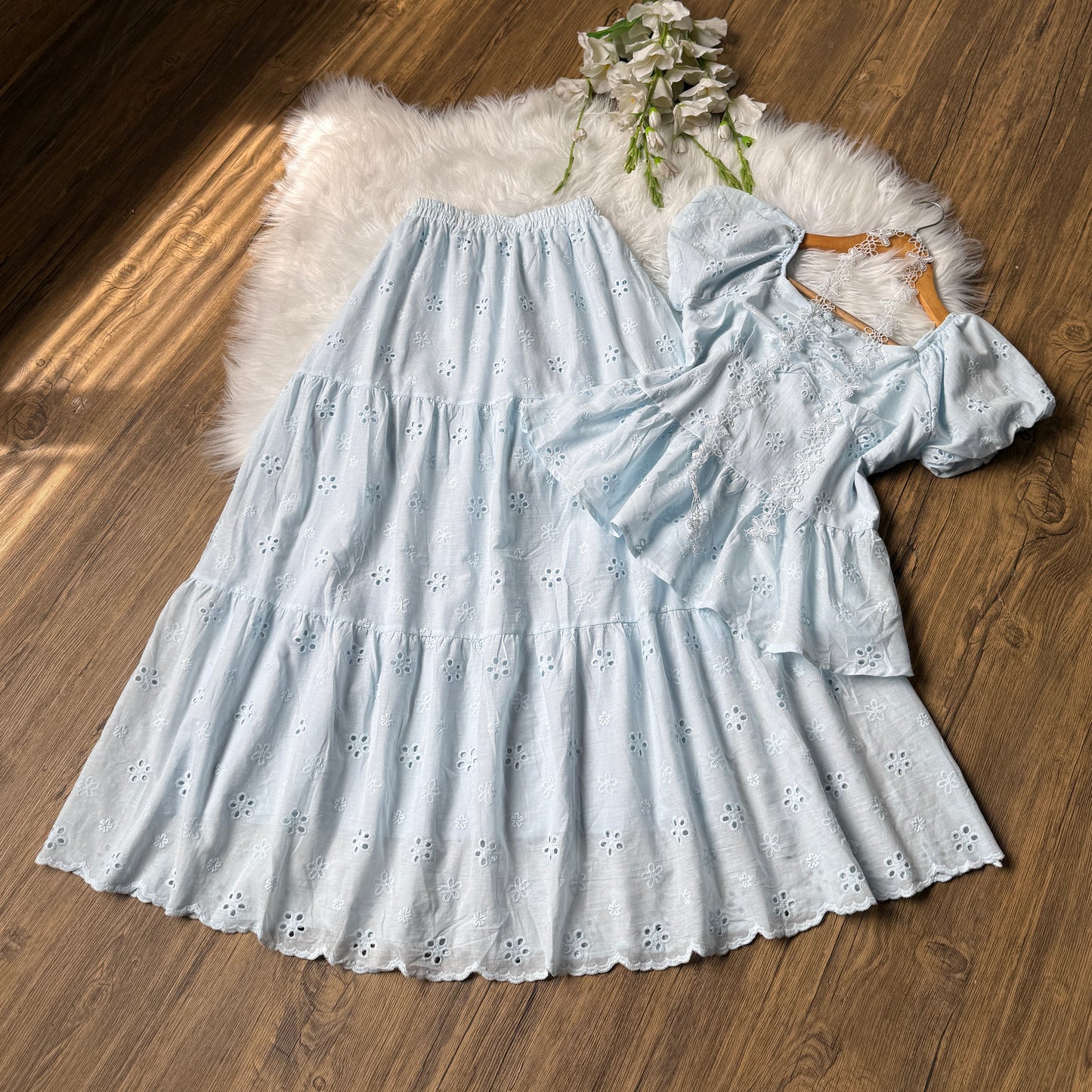 Beautiful Eyelet cotton co-ord set