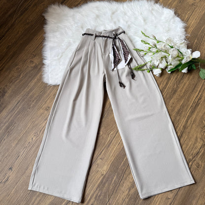 High Waist Double pleated Belted Pants
