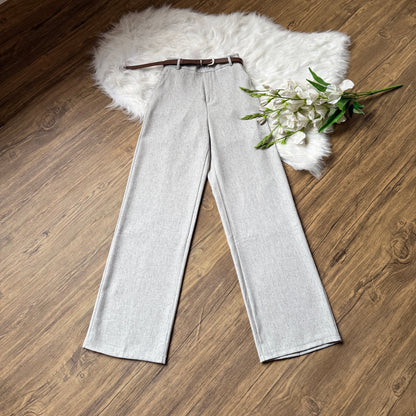 High Waist Belted Linen Pants