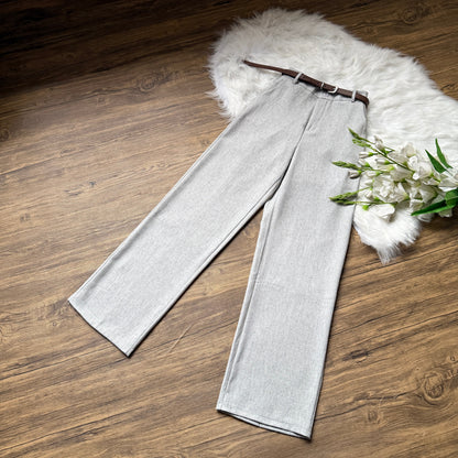 High Waist Belted Linen Pants