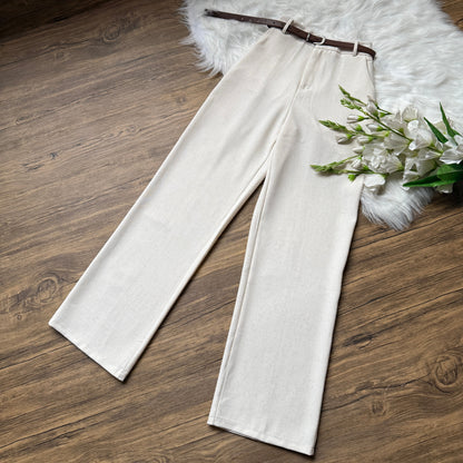 High Waist Belted Linen Pants