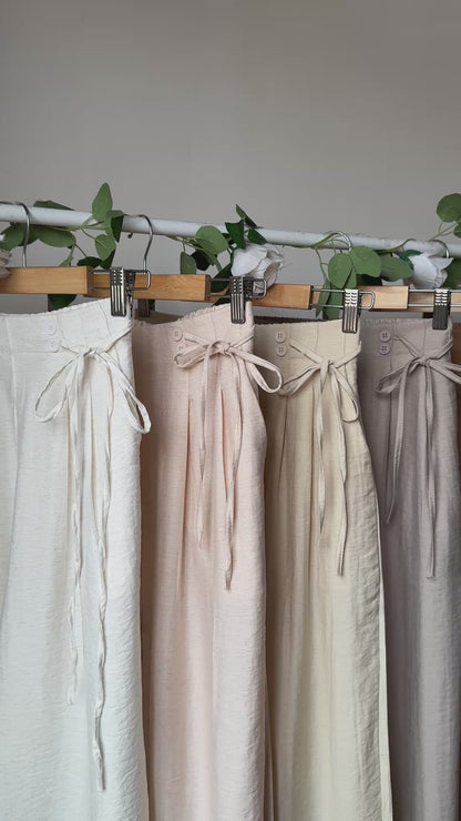 High waist linen pants