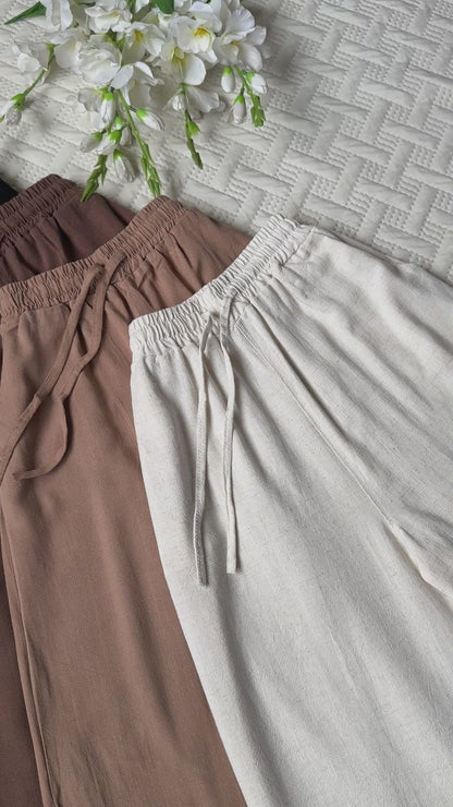 High waist linen pants