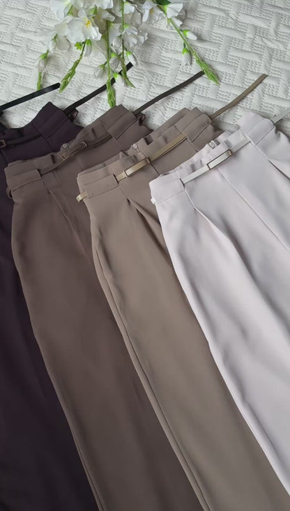 High Waist Belted Pants