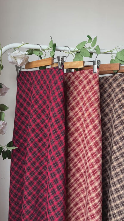 Gorgeous hig waist A-line plaid skirts