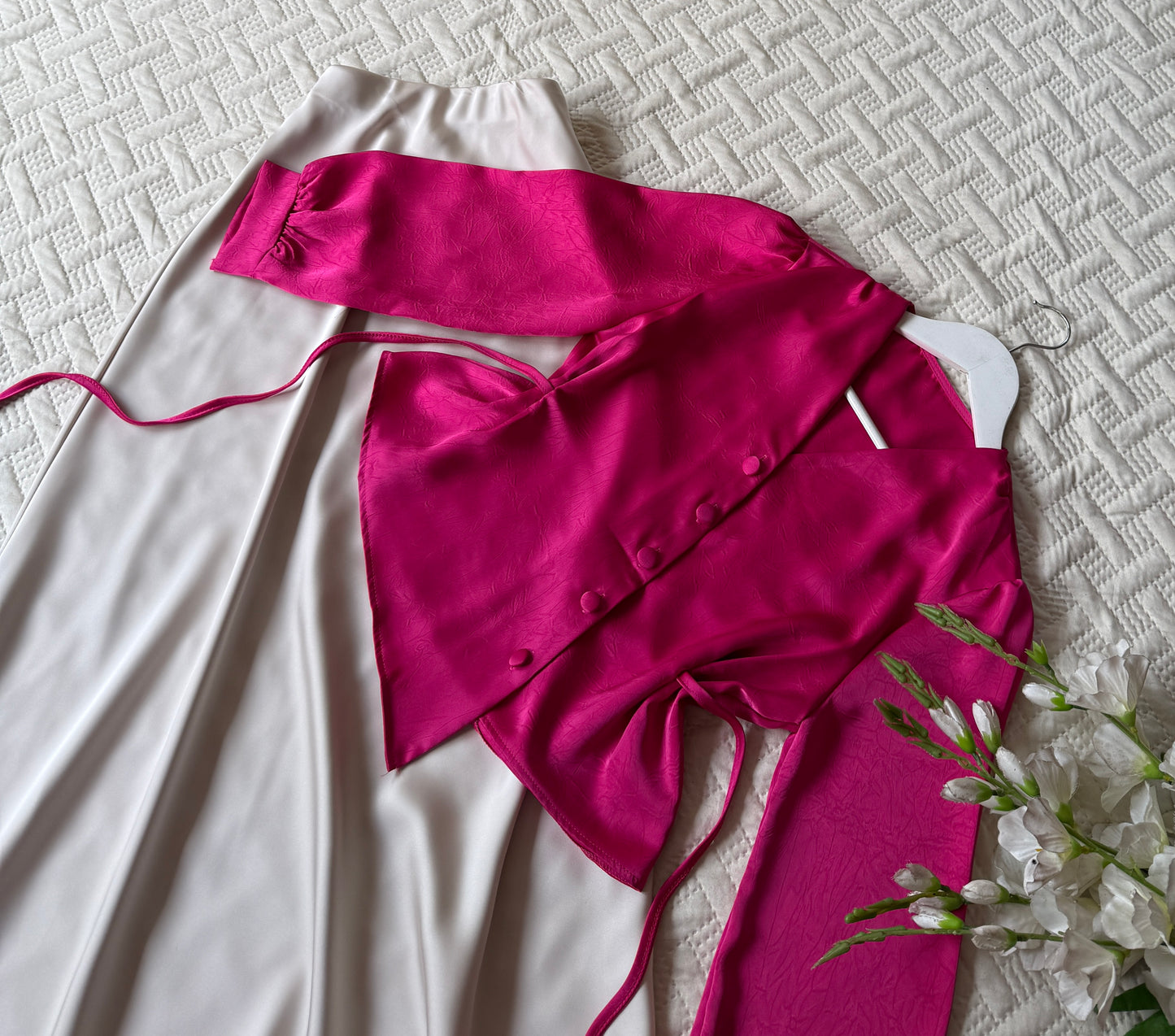 Gorgeous satin skirt-top