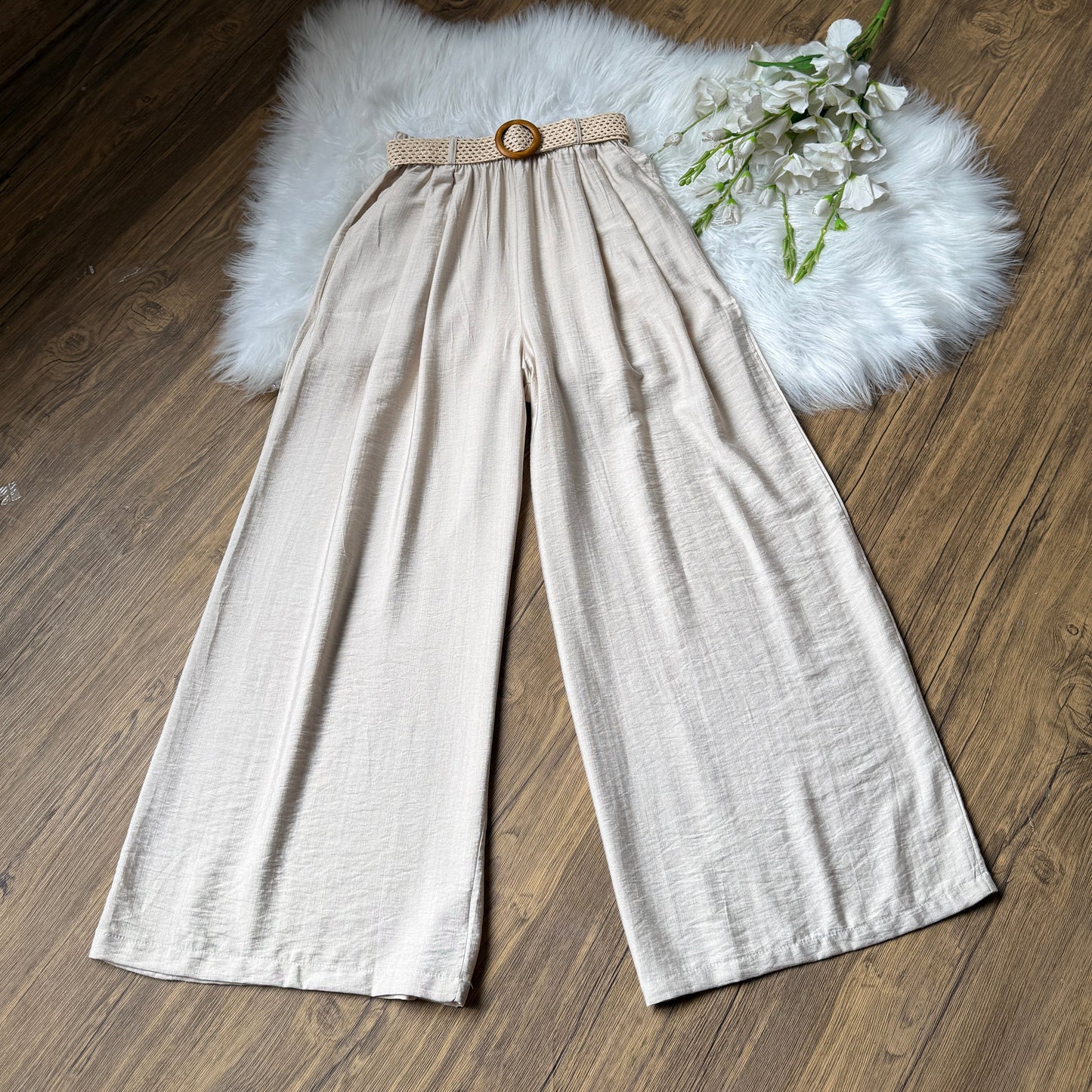 Gorgeous High waist belted Linen pants