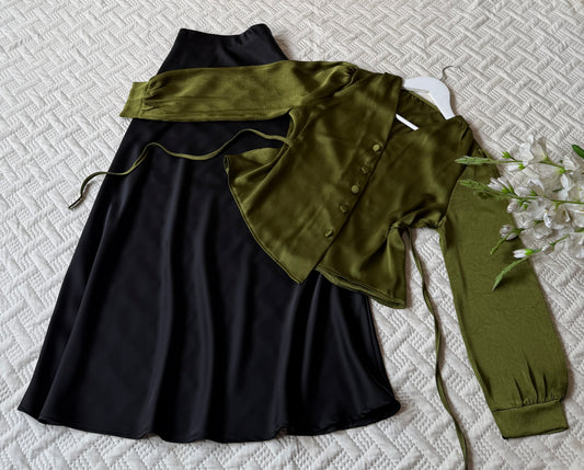 Gorgeous satin skirt-top