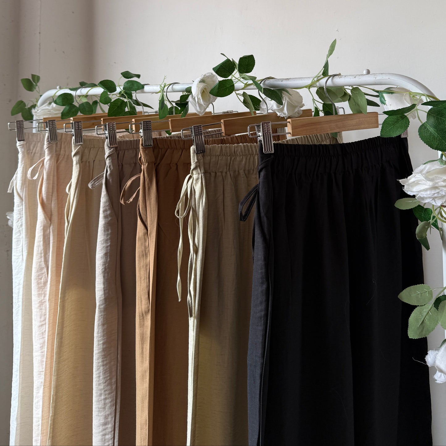 High waist linen pants