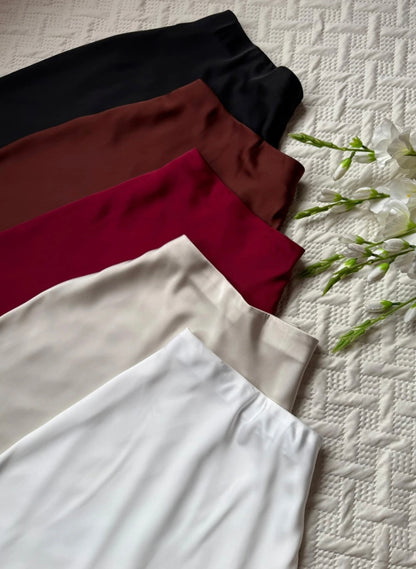 Gorgeous High waist satin skirts