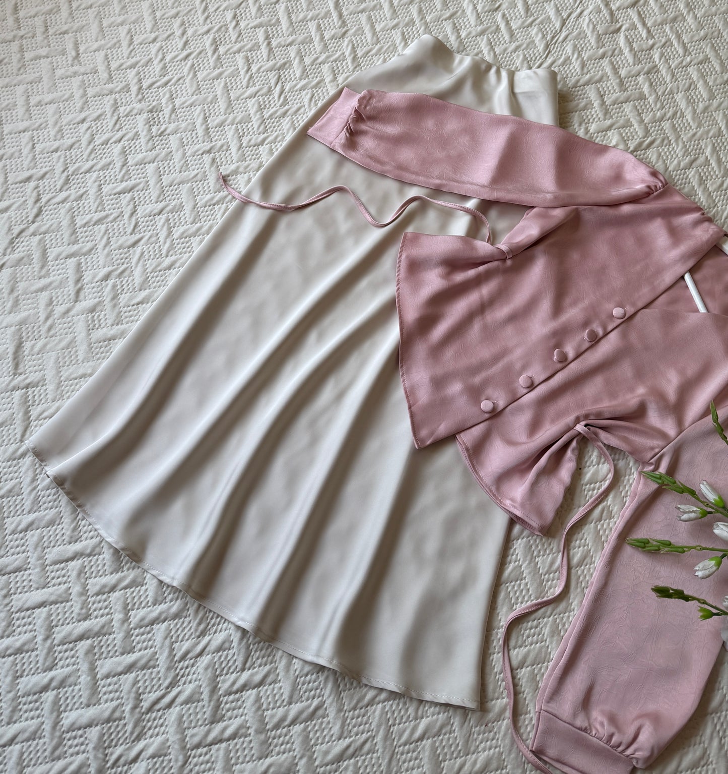 Gorgeous satin skirt-top