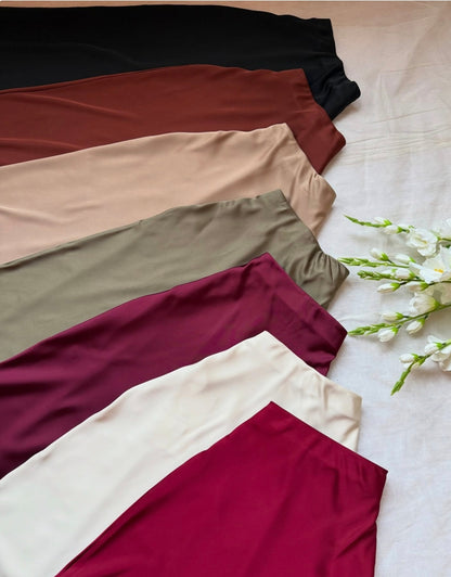 High Waist A-Line Satin Skirt