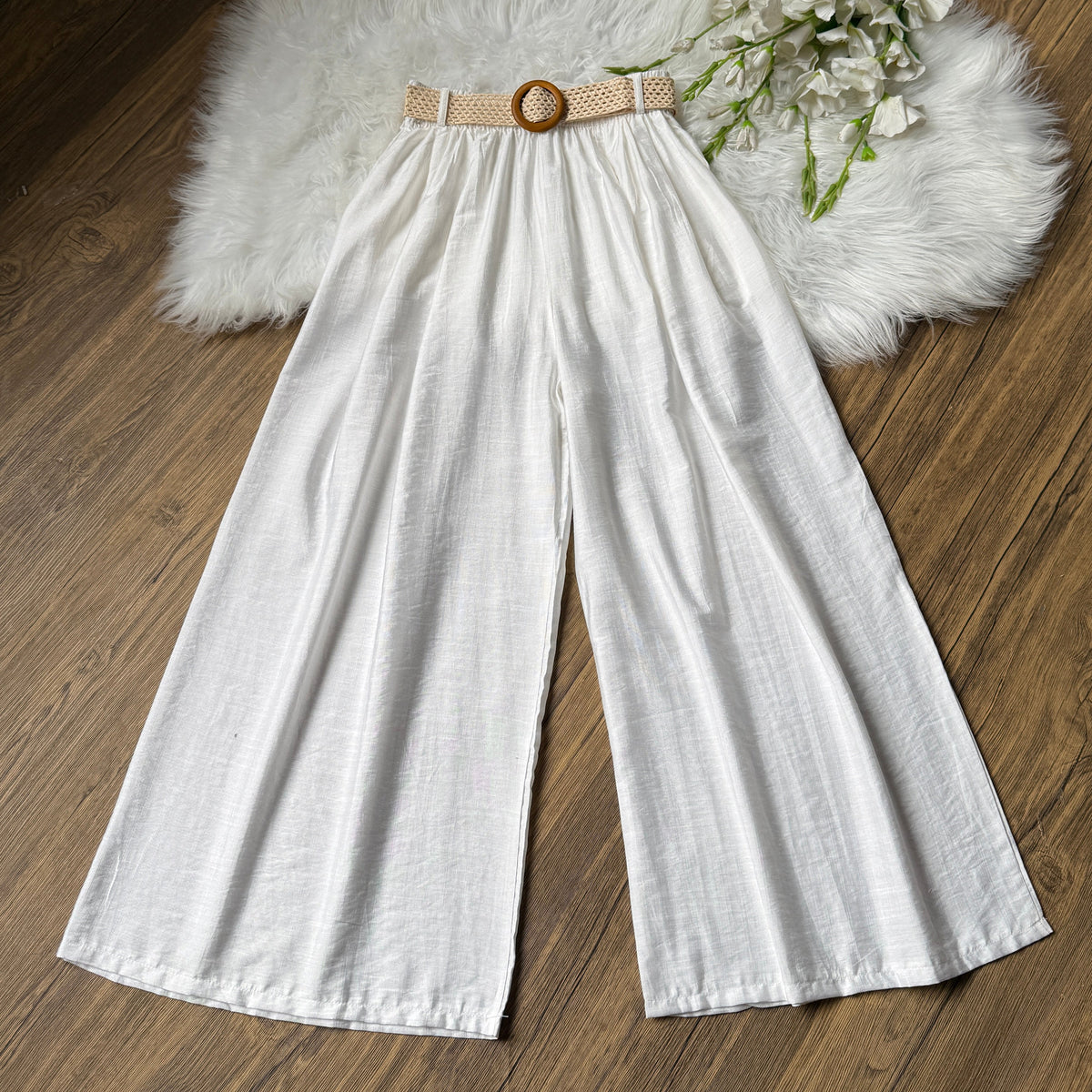 Gorgeous High waist belted Linen pants