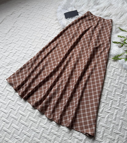 Gorgeous hig waist A-line plaid skirts