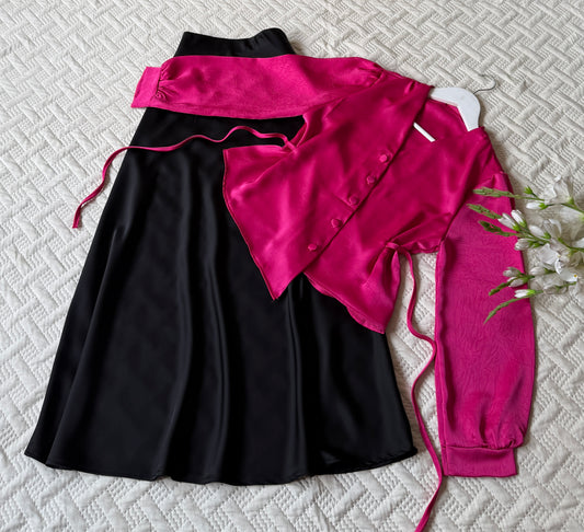Gorgeous satin skirt-top
