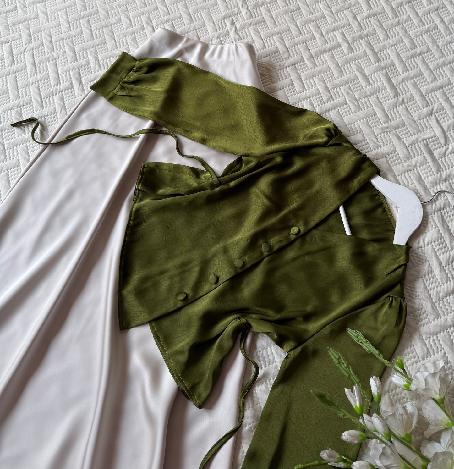 Gorgeous satin skirt-top