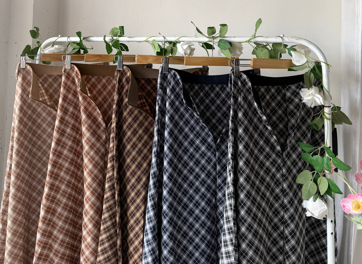 Gorgeous hig waist A-line plaid skirts