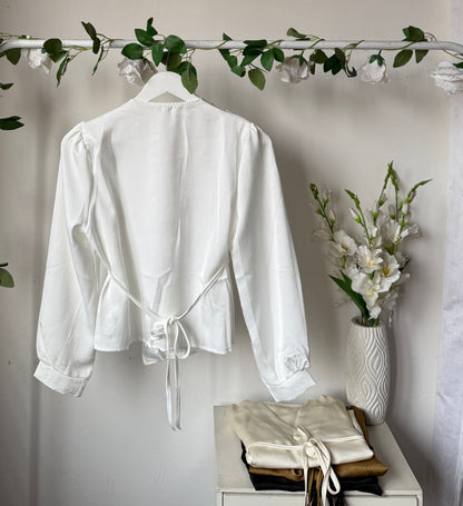 Drawstring satin tops
