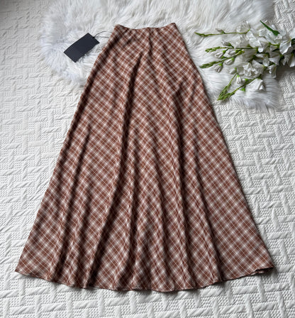 Gorgeous hig waist A-line plaid skirts