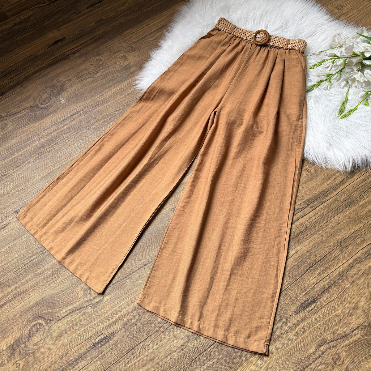 Gorgeous High waist belted Linen pants