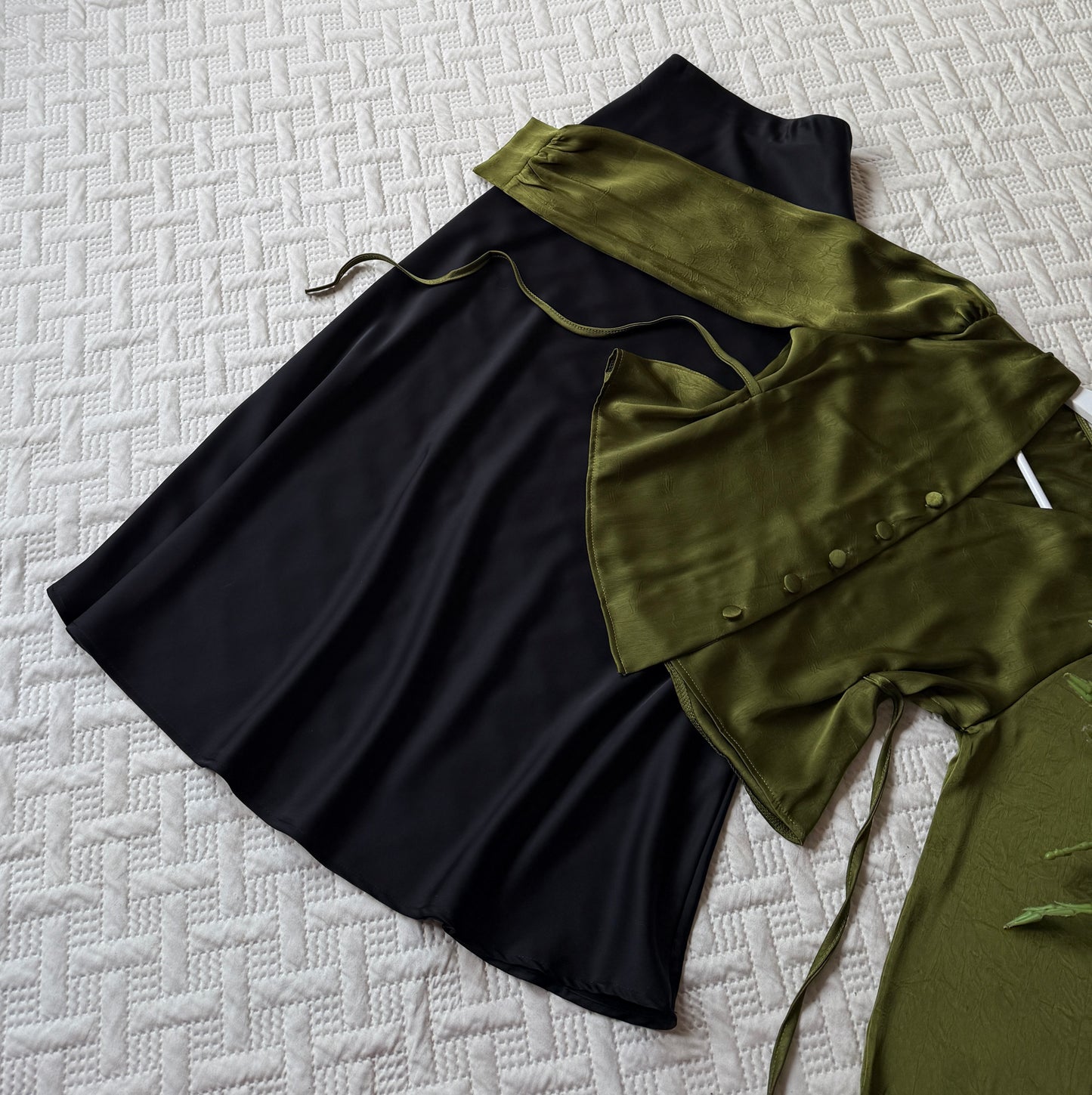 Gorgeous satin skirt-top