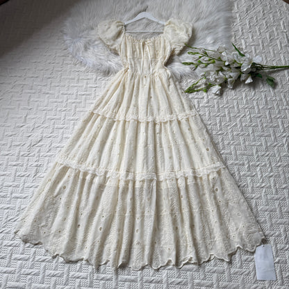 Gorgeous lace detailed cotton dress