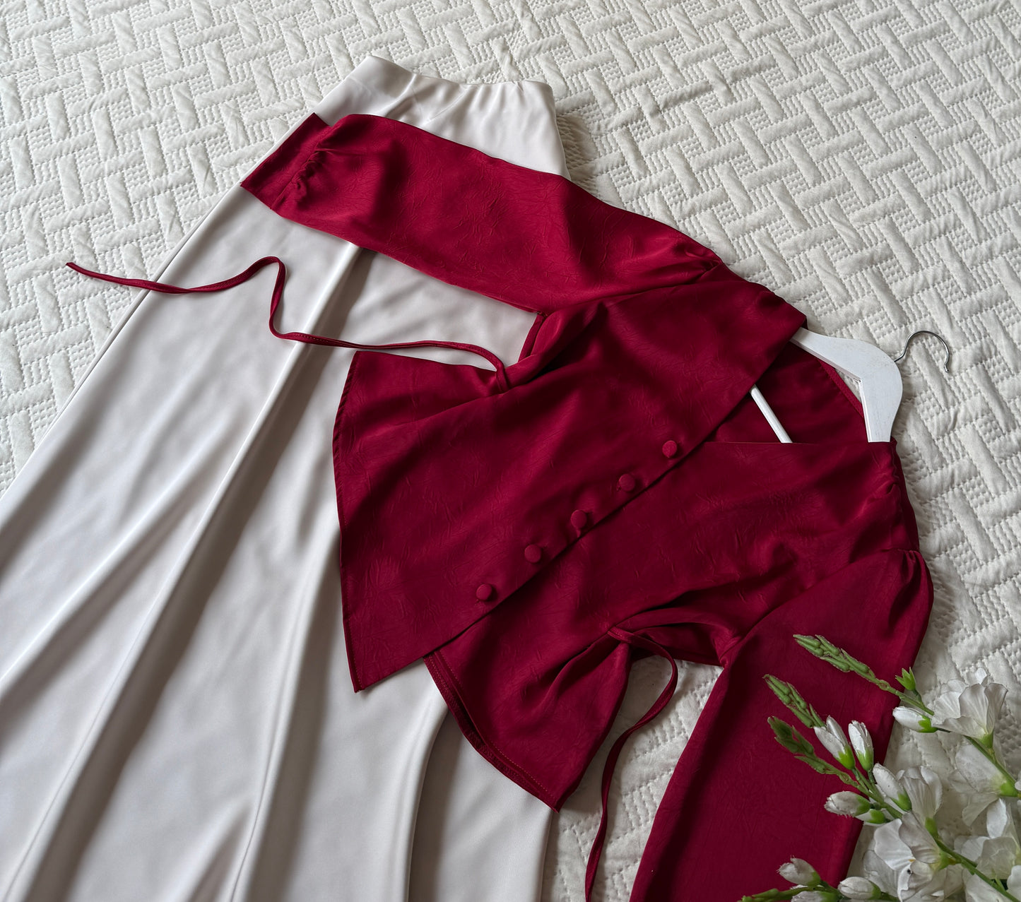 Gorgeous satin skirt-top