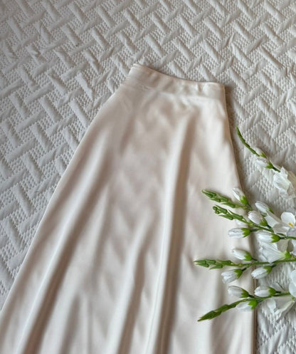 High Waist Satin A-Line Skirt