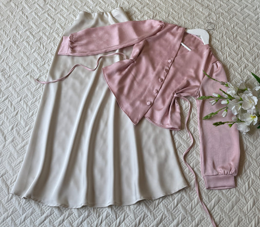 Gorgeous satin skirt-top