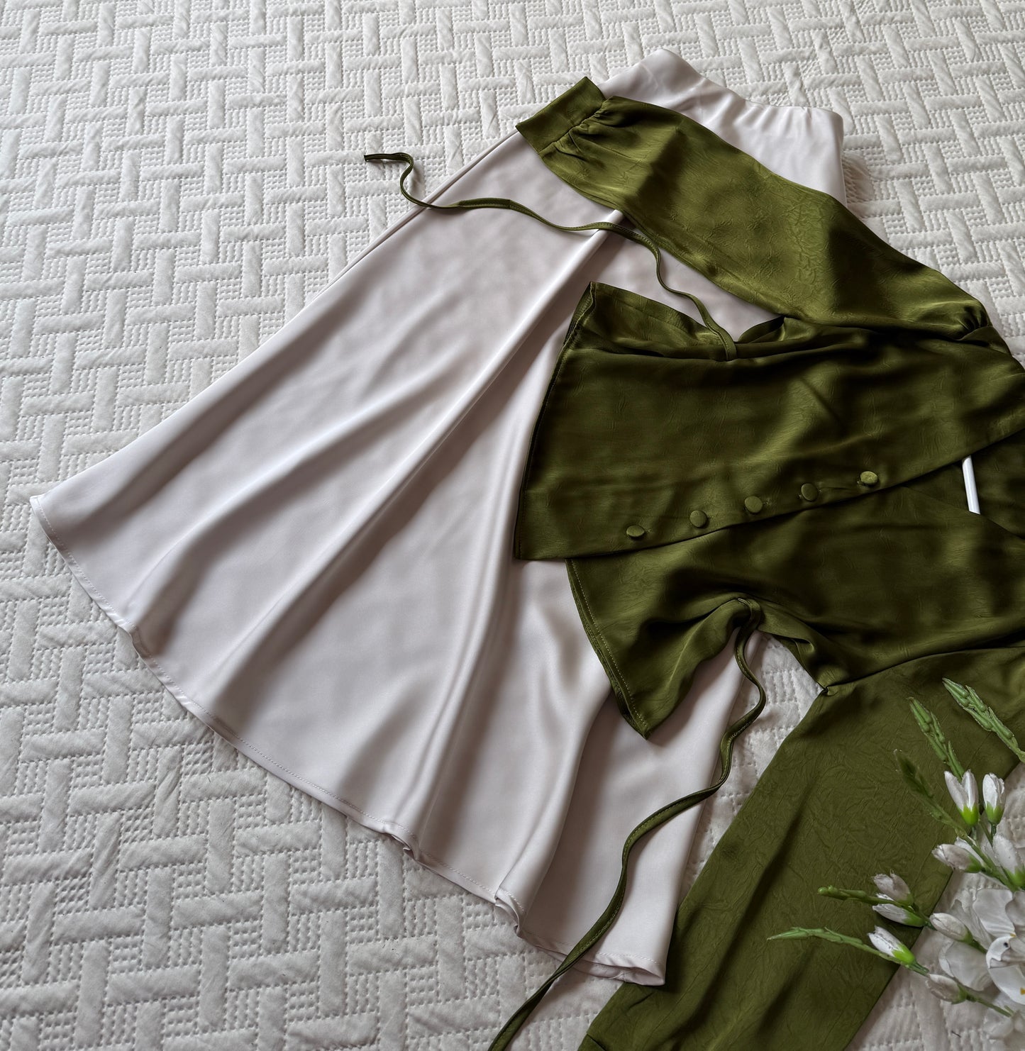 Gorgeous satin skirt-top