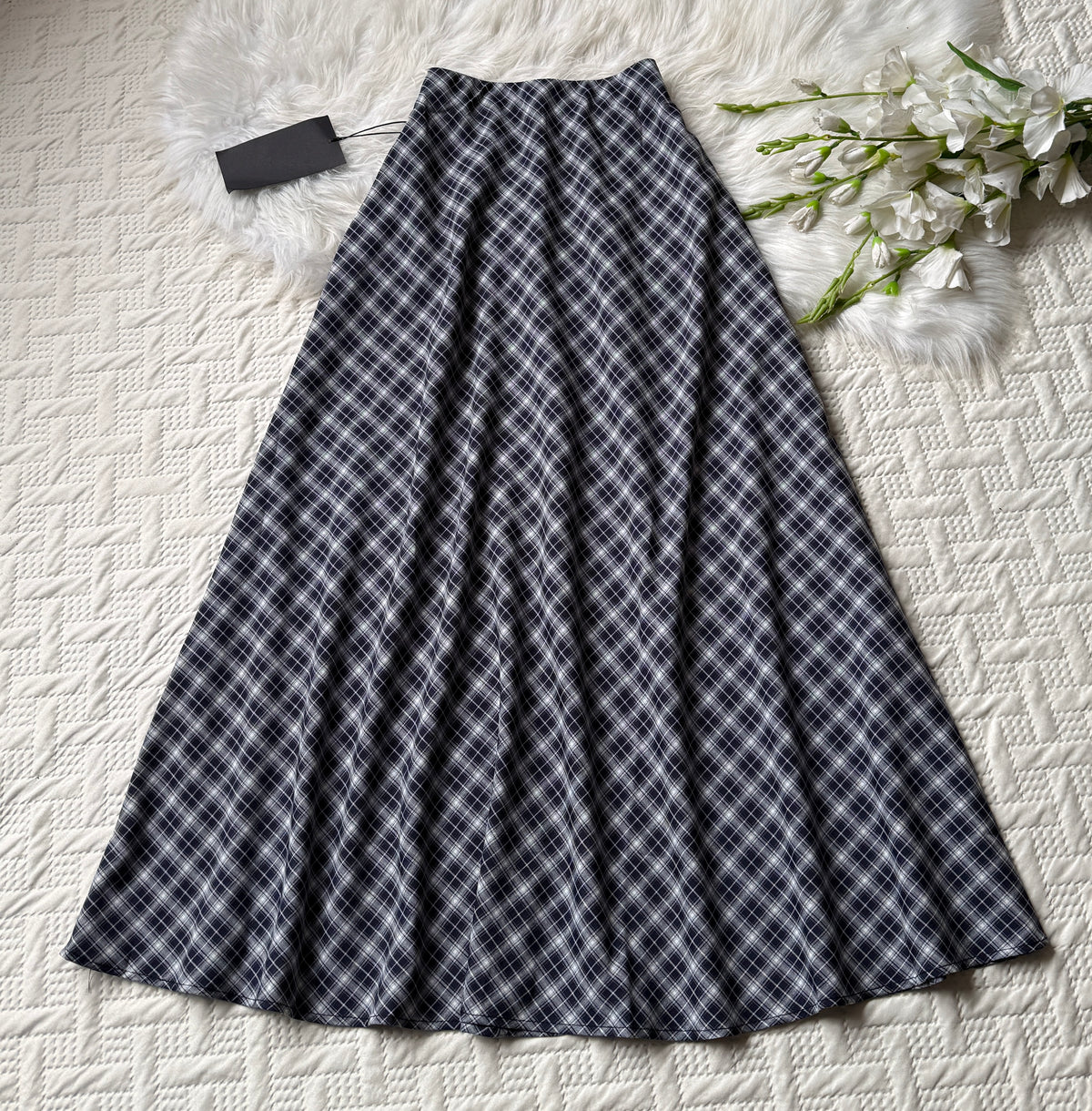 Gorgeous hig waist A-line plaid skirts
