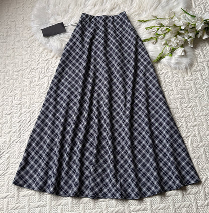 Gorgeous hig waist A-line plaid skirts