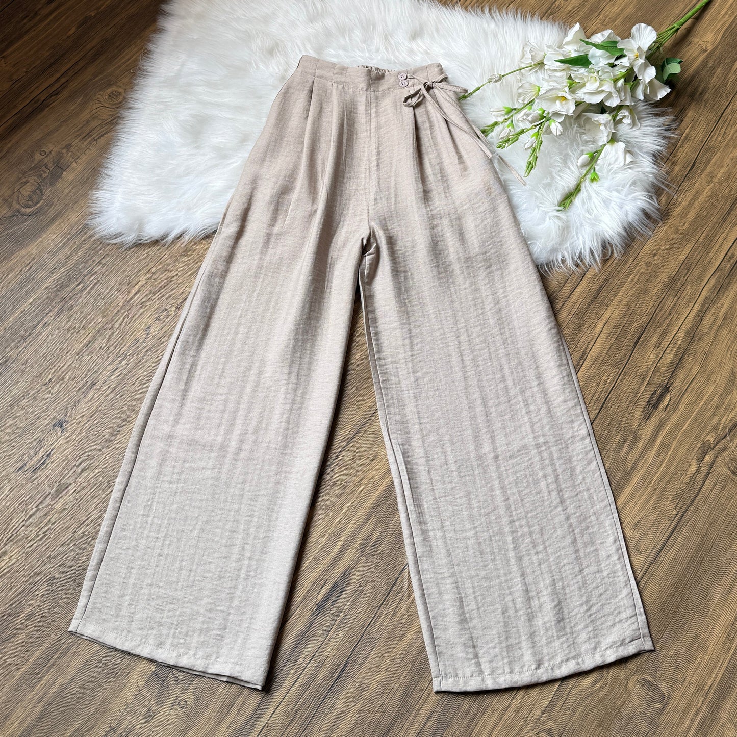 High waist linen pants