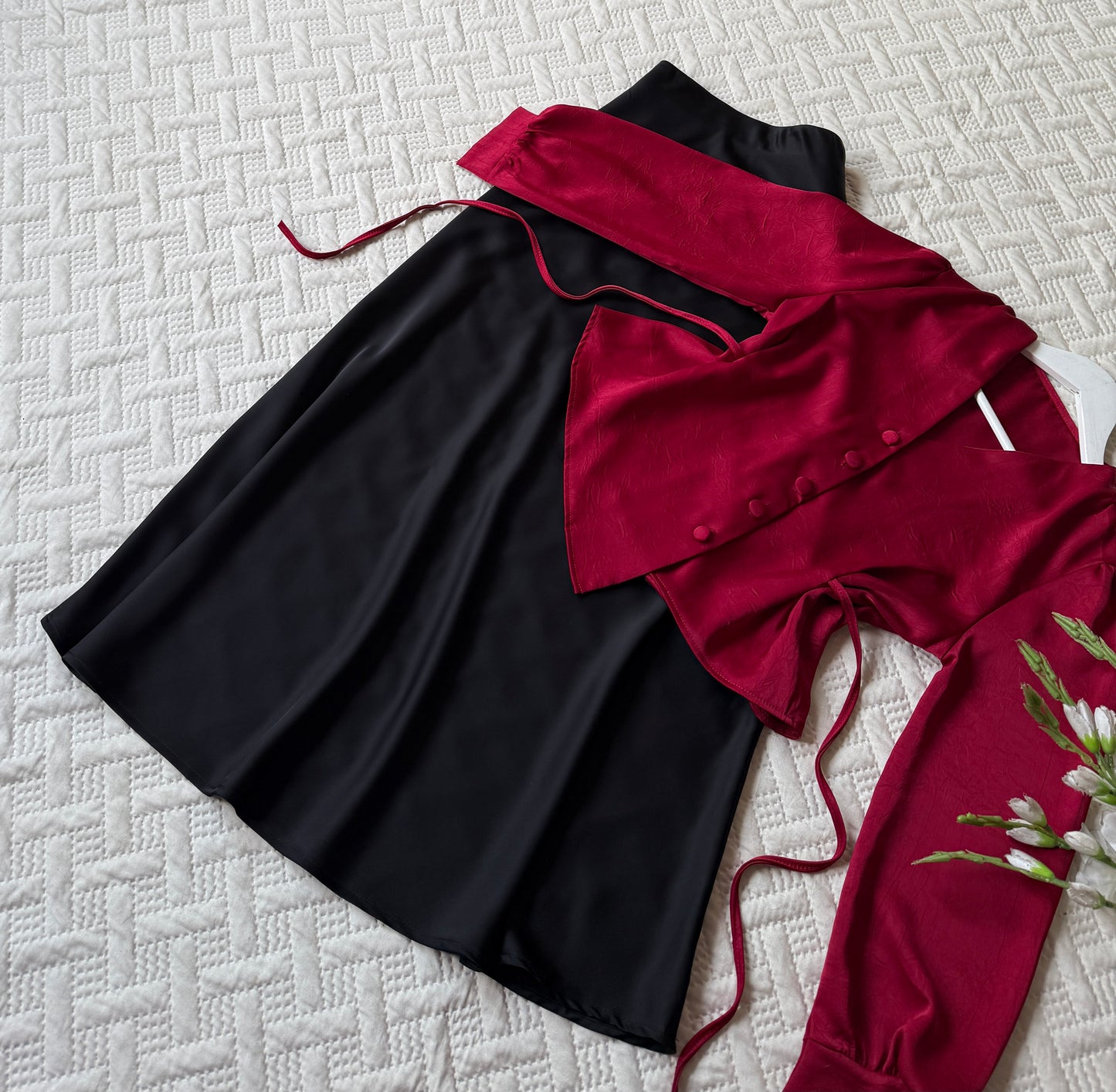 Gorgeous satin skirt-top