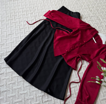 Gorgeous satin skirt-top