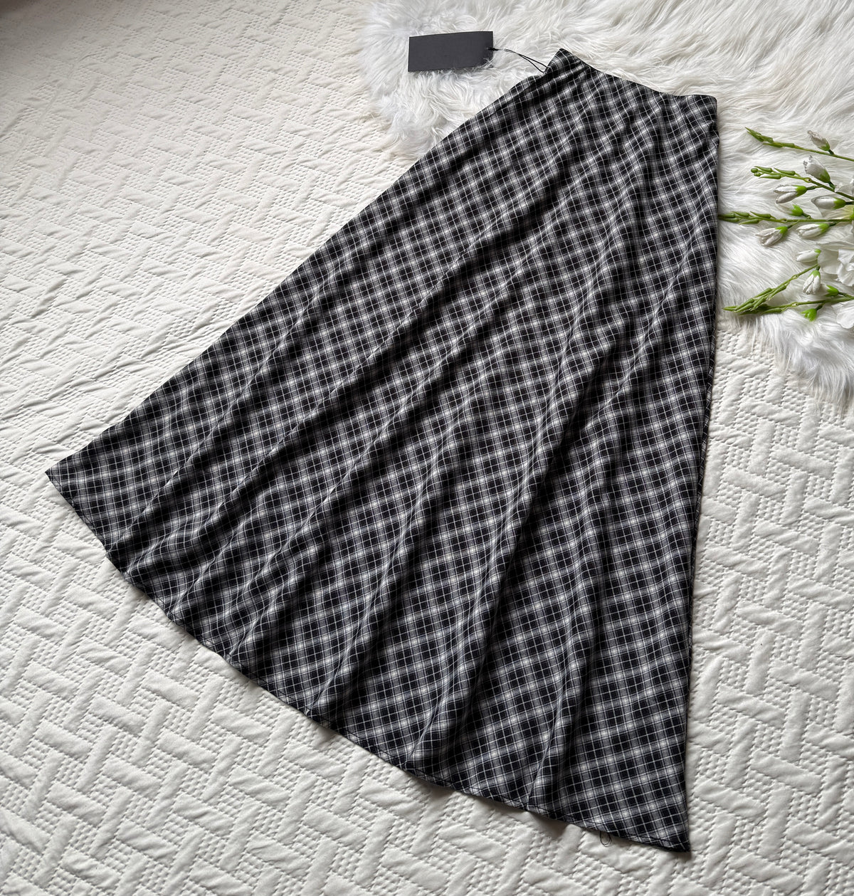 Gorgeous hig waist A-line plaid skirts