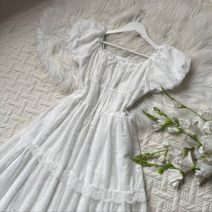 Gorgeous lace detailed cotton dress