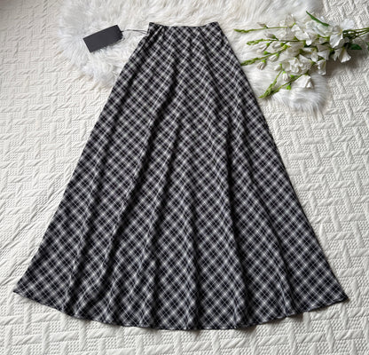 Gorgeous hig waist A-line plaid skirts