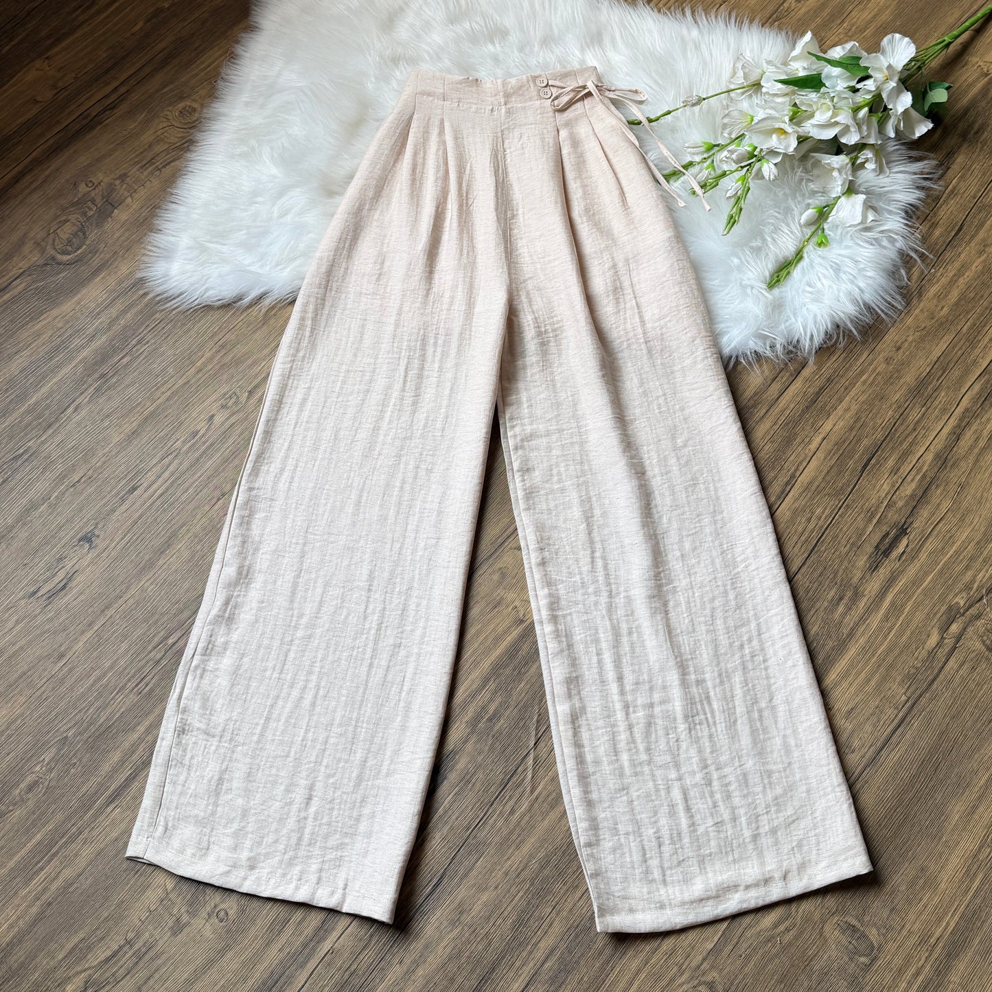 High waist linen pants