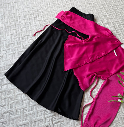 Gorgeous satin skirt-top