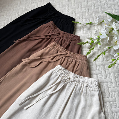 High waist linen pants