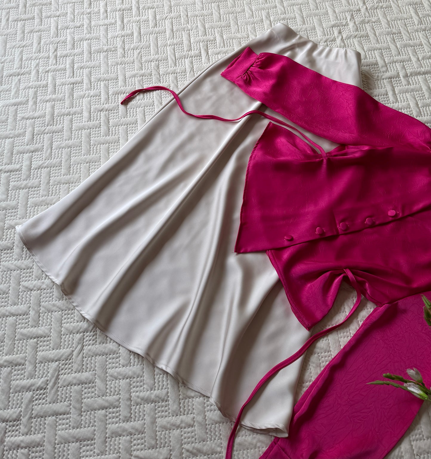Gorgeous satin skirt-top
