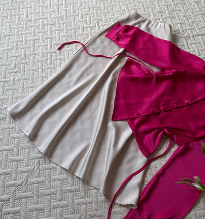 Gorgeous satin skirt-top