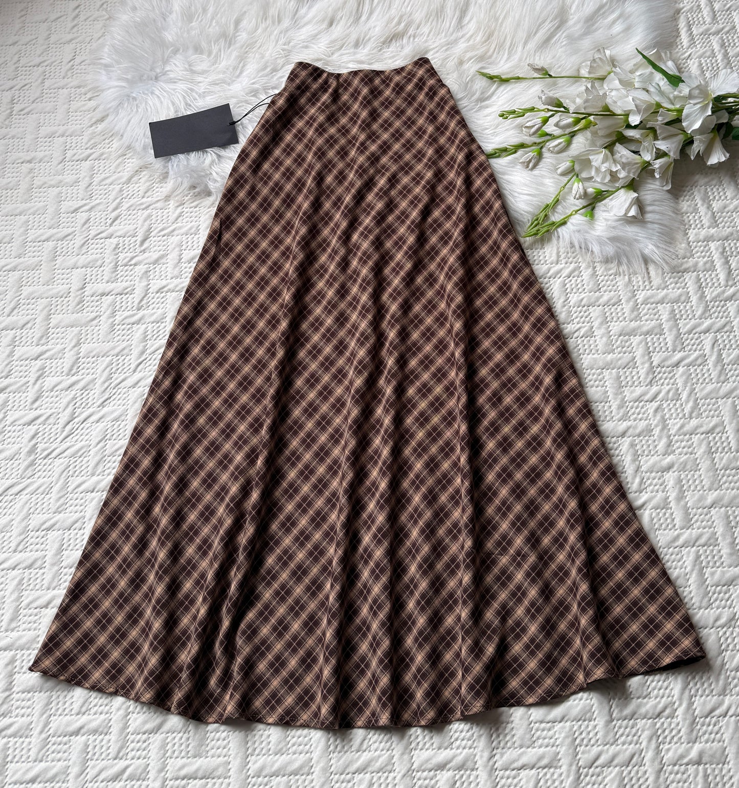 Gorgeous hig waist A-line plaid skirts